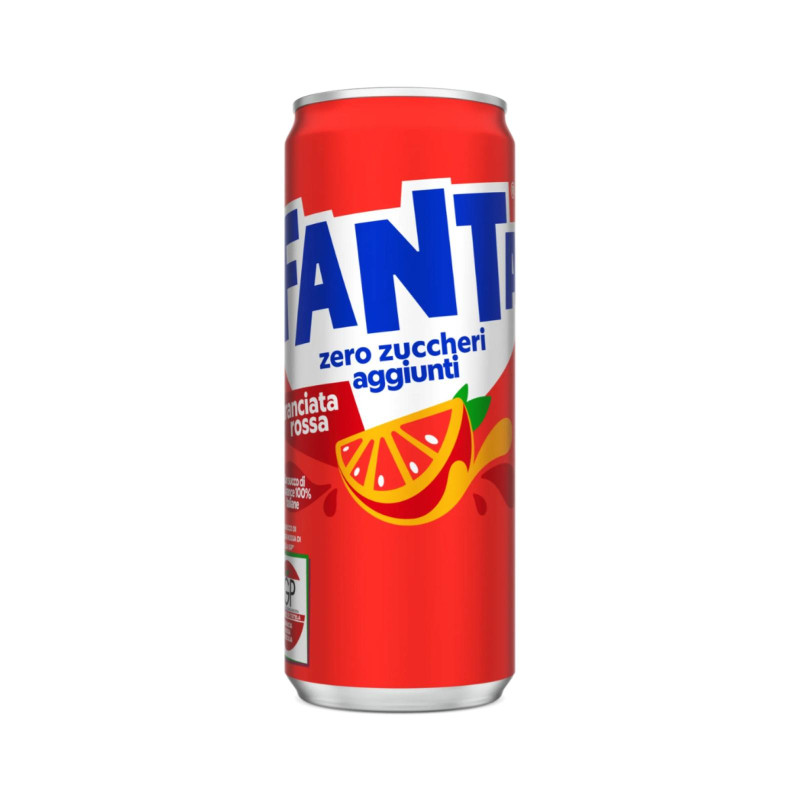 Bibita Frizzante - Fanta Arancia Rossa Zero - Senza Zuccheri Aggiunti - Lattina - 24 x 330 ml