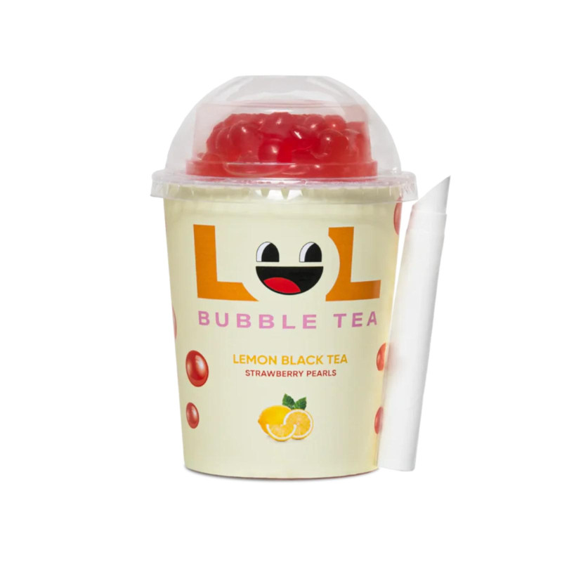 Bevanda Bubble Tea - Lol - Lemon Black Tea e Strawberry Pearls - 10 x 275 ml