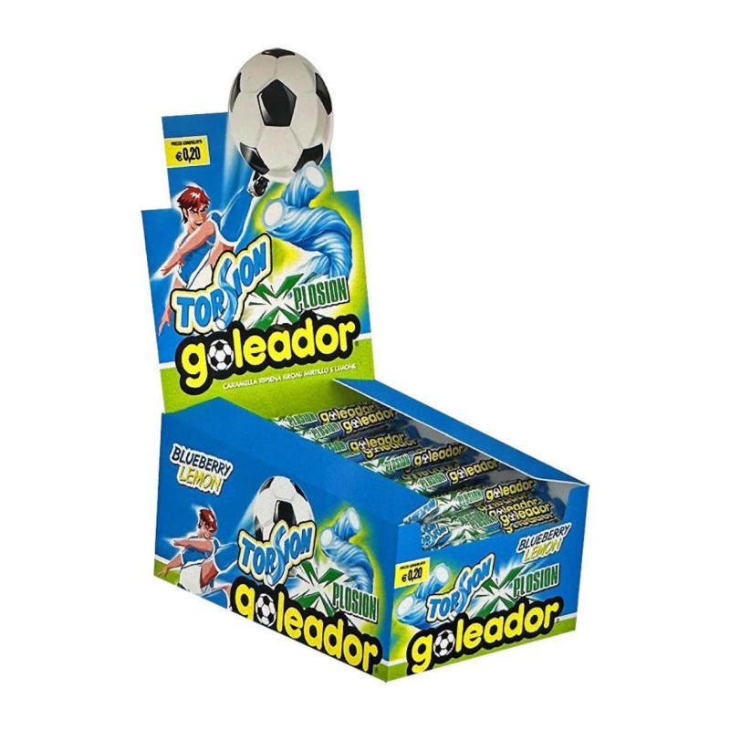Caramelle Ripiene - Xplosion Torsion Goleador - Mirtillo e Limone - Box da 150 pz