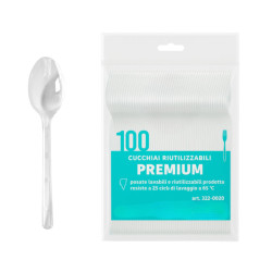Cucchiai Premium Trasparenti Riutilizzabili - 100 Pz 
