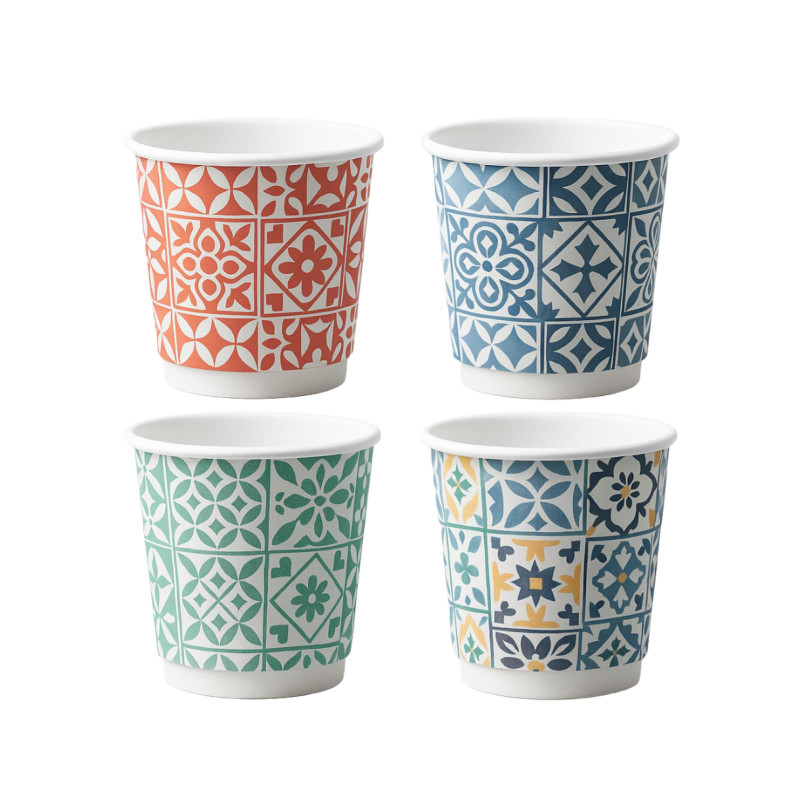 Bicchieri in Carta - Maioliche - 50 Pz - 75 ml - 2,5 Oz