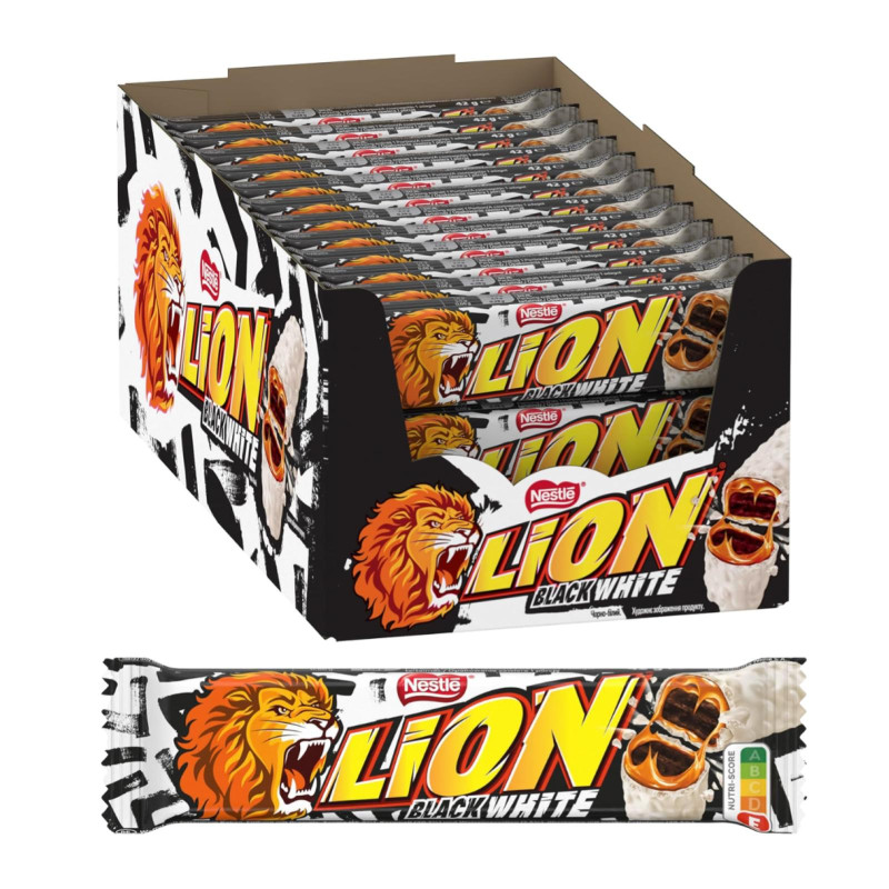 Barretta al Cioccolato - Lion -  Neste' - Black & White - 24 x 42 g