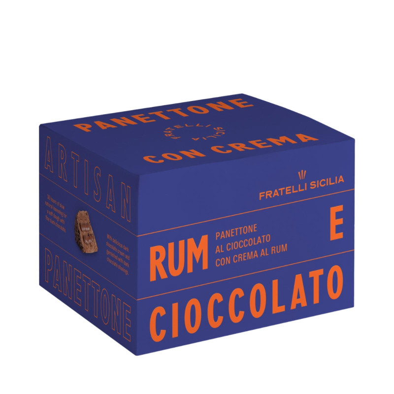 Panettone Artiginale - Fratelli Sicilia - Rum e Cioccolato - Scatola da 750 g