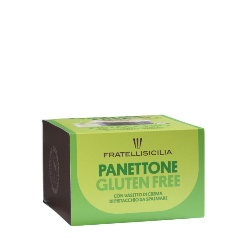 Panettone Artiginale - Fratelli Sicilia - Senza Glutine - Pistacchio con Crema Spalmabile - 500 g