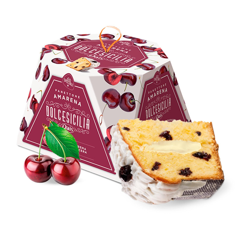 Panettone Dais - All'amarena - Crema Pasticcera e Amarena - 800 g