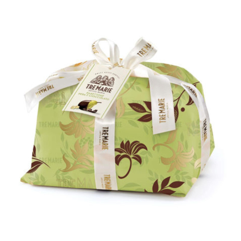 Panettone Tre Marie - Pera e Cioccolato - Incartato a Mano - 900 g