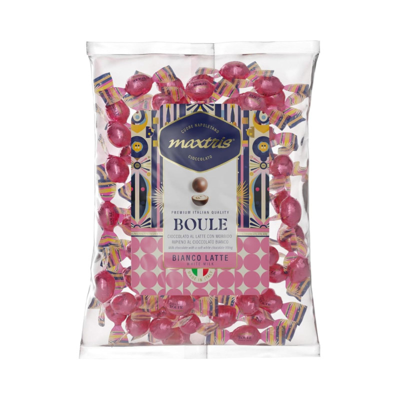Cioccolatini Maxtris - Boules Bianco Latte - Busta da 1 Kg