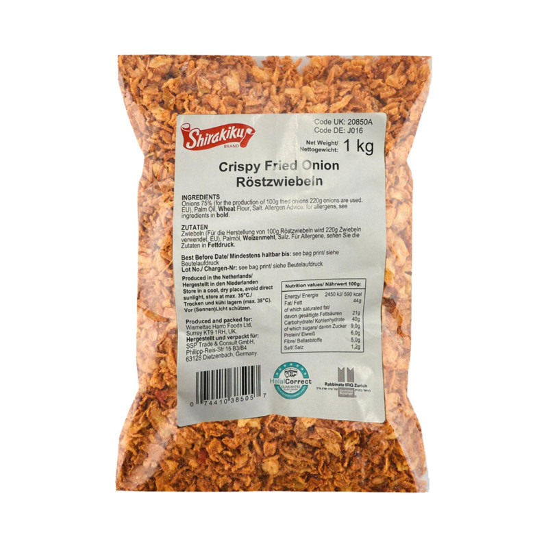Fried Onions - Shirakiku Fried Onion - Cipolle Fritte - Busta da 1000 g
