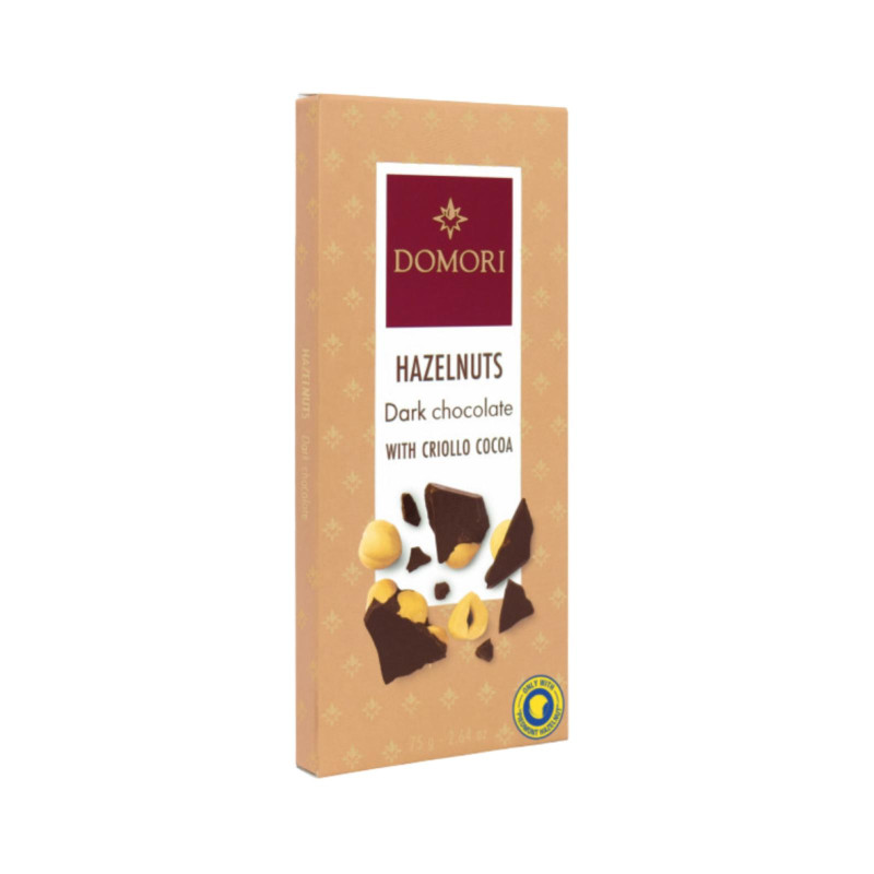 Tavoletta Cioccolato Domori - Antologia - Fondente con Nocciole -  Con Criollo - 75 g