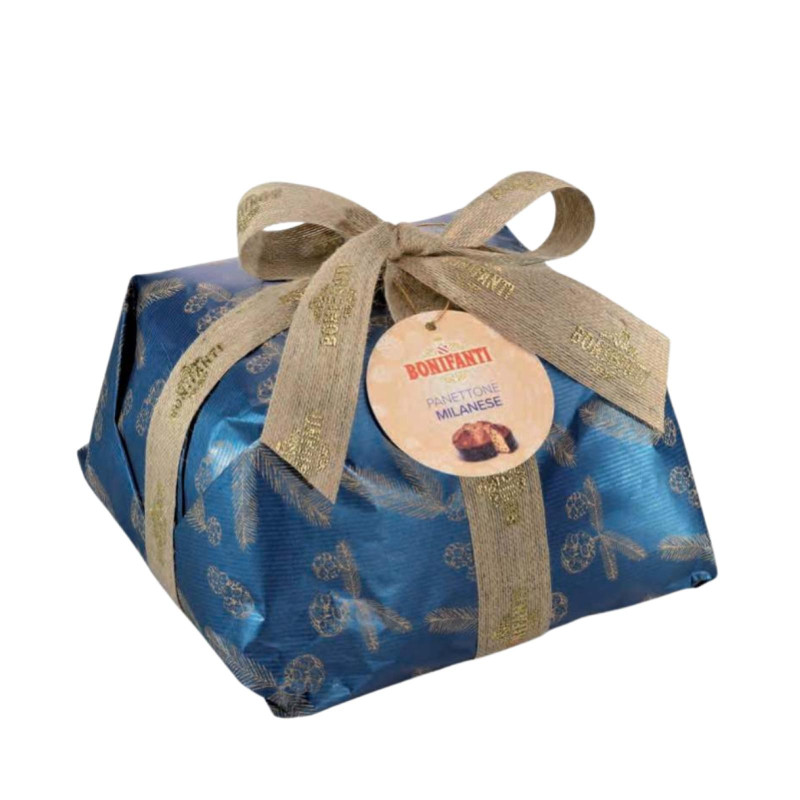 Panettone Bonifanti - Gran Milanese Basso Retro' - Incartato a Mano - 1 Kg