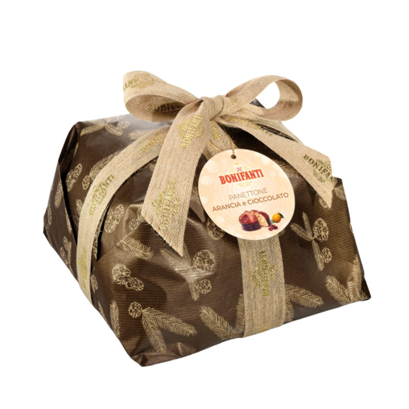Panettone Bonifanti - Arancia e Cioccolato Retro' - Incartato a Mano - 750 g