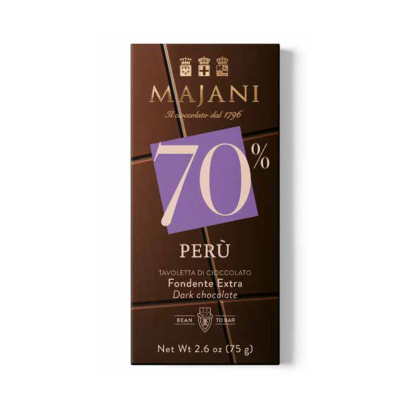 Tavoletta Majani - Mono Provenienza - Perù 70% - Cioccolato Fondente - 75 g