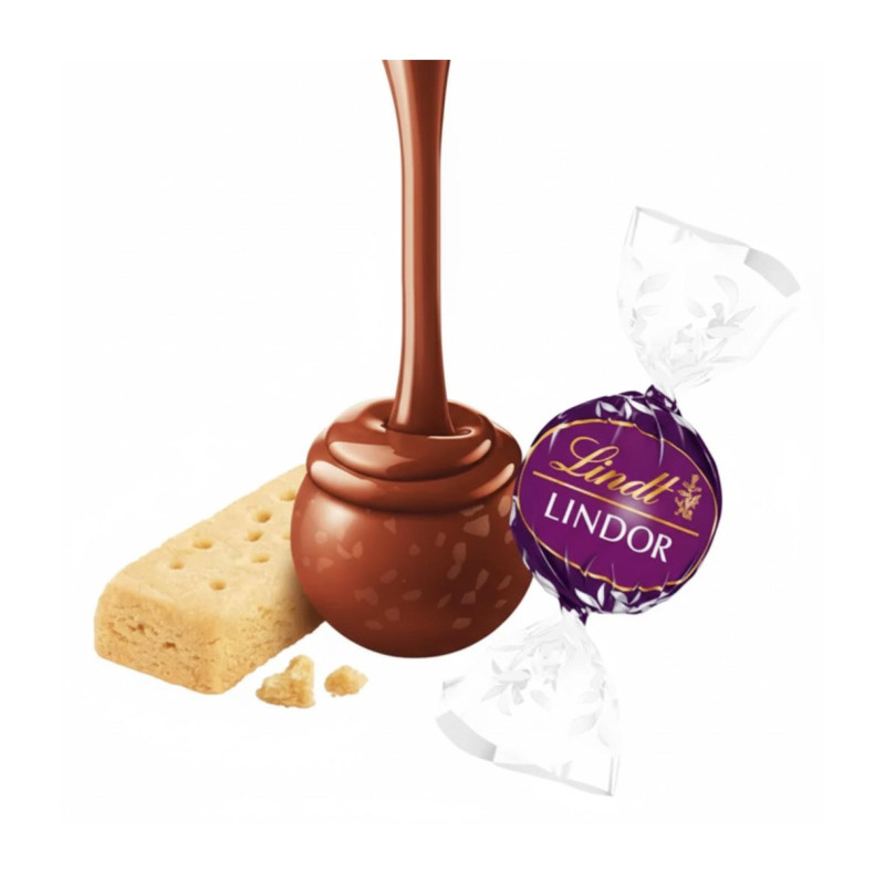 Cioccolatini Lindt - Lindor - Boules Biscotto ShortBread - Cioccolato al Latte Ripieno Biscotto - 1000 g