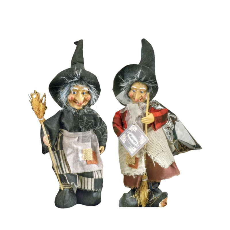 Le Befane con Scopa - Flamigni - In Poliresina e Tessuto - con Torroncini Morbidi - 90 g