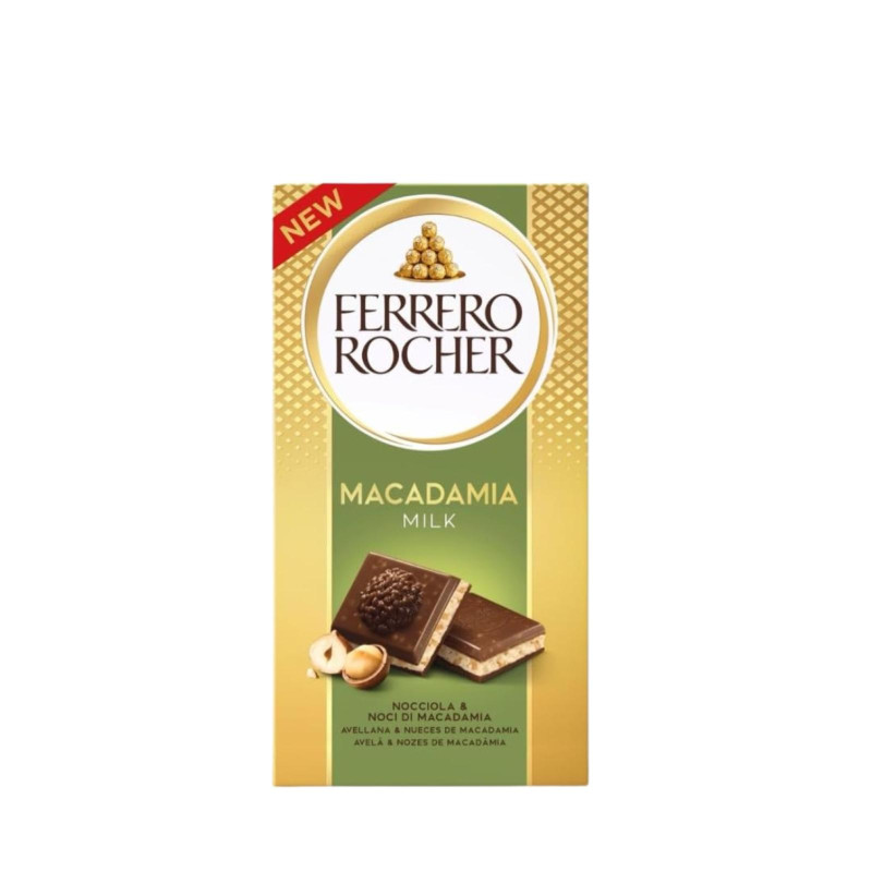 Tavoletta Ferrero Rocher - Cioccolato al Latte e Nocciola con Noci - 90 g