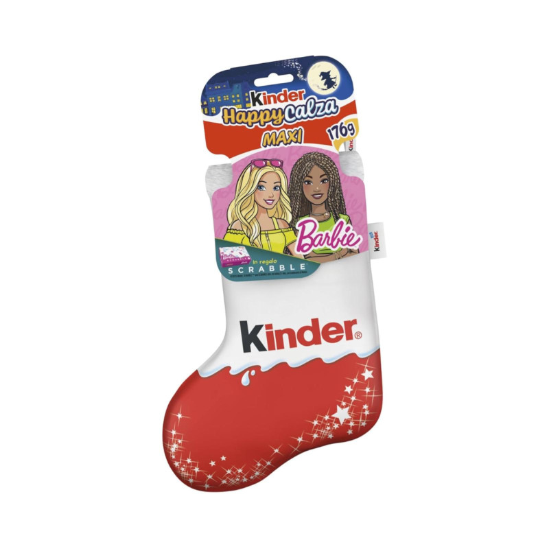 Kinder - Calza Befana Barbie - 7 Pezzi - Barrette e Tavolette Cioccolato - 176 g