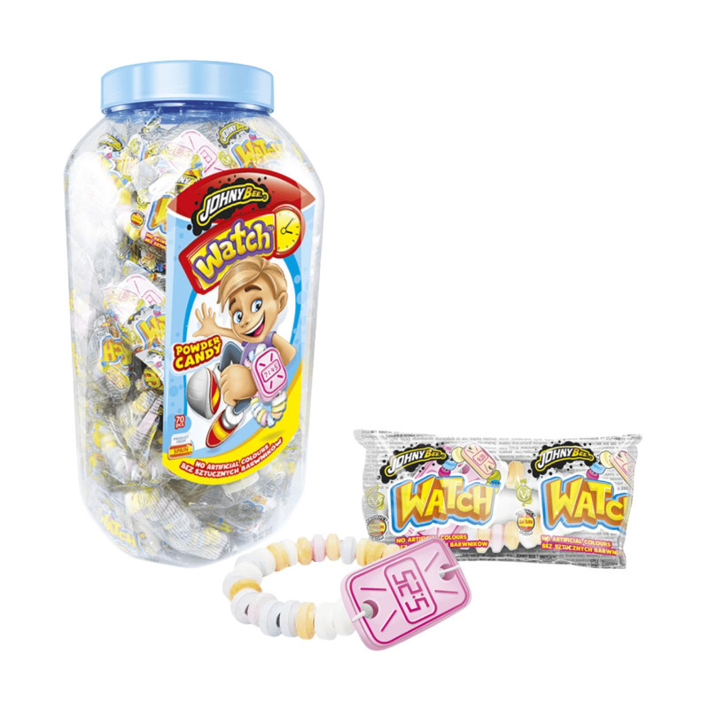 Bracciale con Orologio di Caramelle - JohnyBee - Watch Power Candy - Barattolo da 70 Pezzi