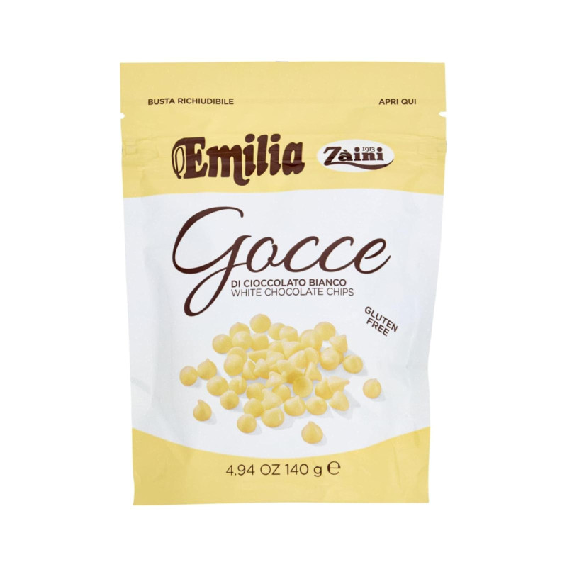 Gocce di Cioccolato Bianco - Emilia - Zaini - Busta da 140 g