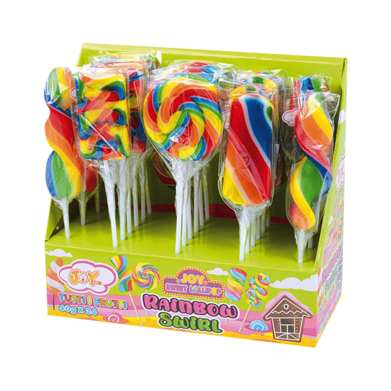 Swirl Rainbow Mix Lollipop - Joygum - Lecca Lecca - Box Espositore 24 pezzi da 40 g