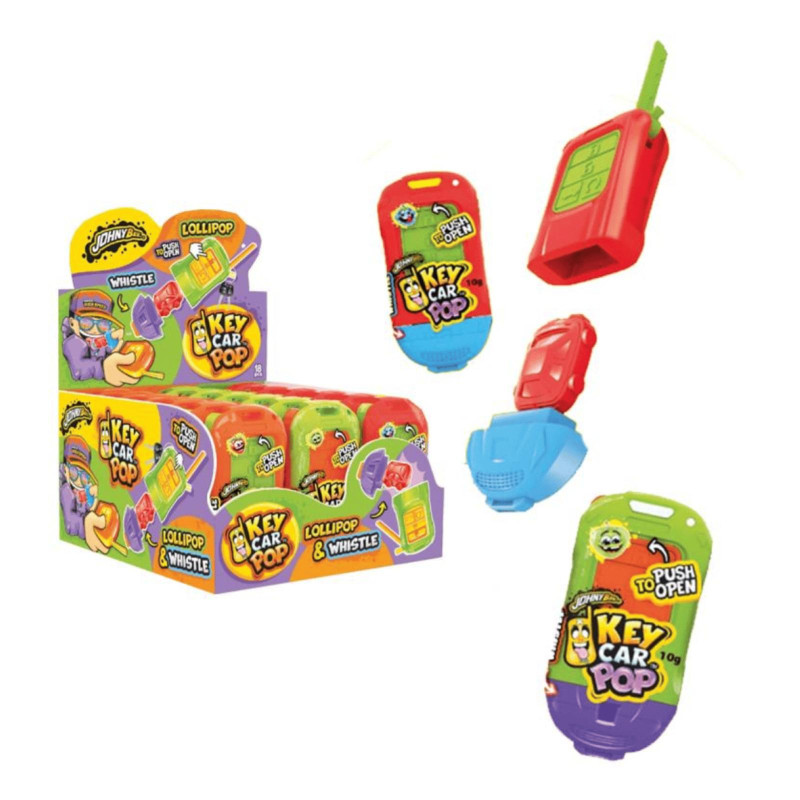 Chiave Macchina - Lecca Lecca - Candy Toys - JohnyBee - Espositore da 18 x 10 g