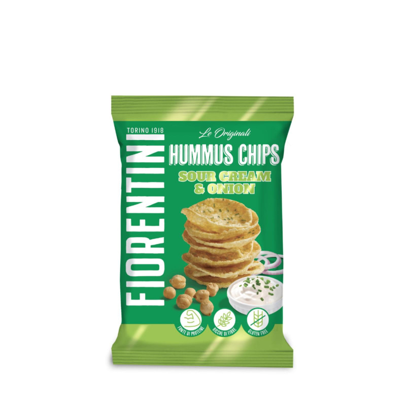 Snack Fiorentini - Hummus Chips - Chips di Ceci e Sour Cream & Onion - 40 g
