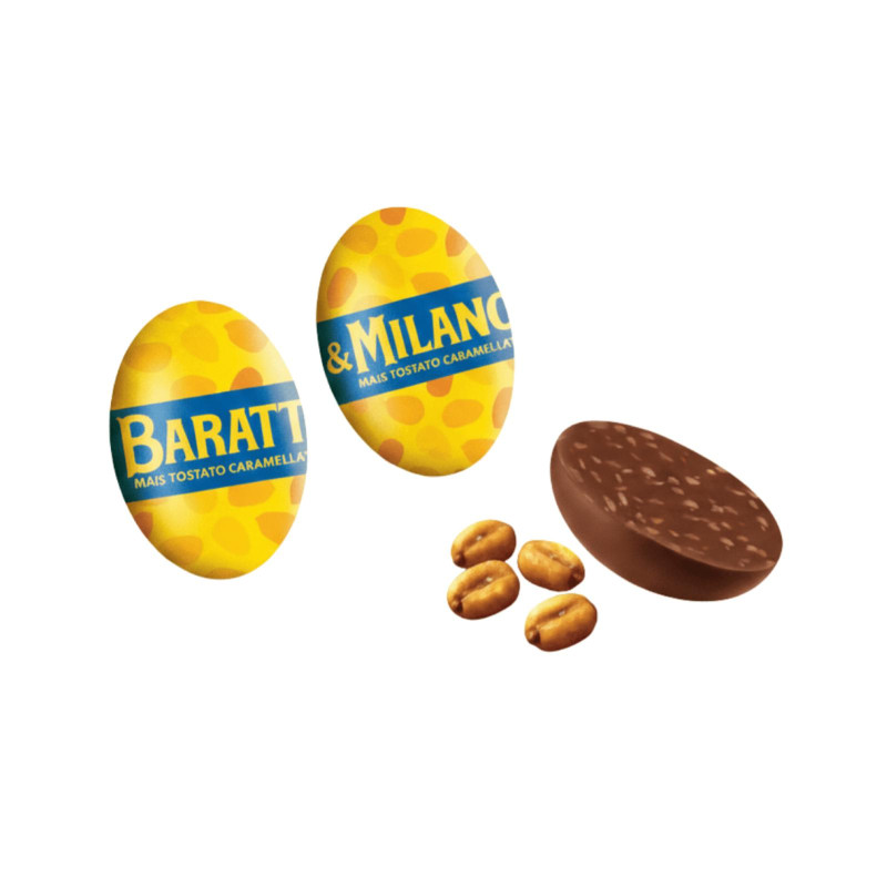 Ovetti Baratti & Milano - Cioccolato al Latte - Ripieno Mais Tostato e Caramellato - 500 g