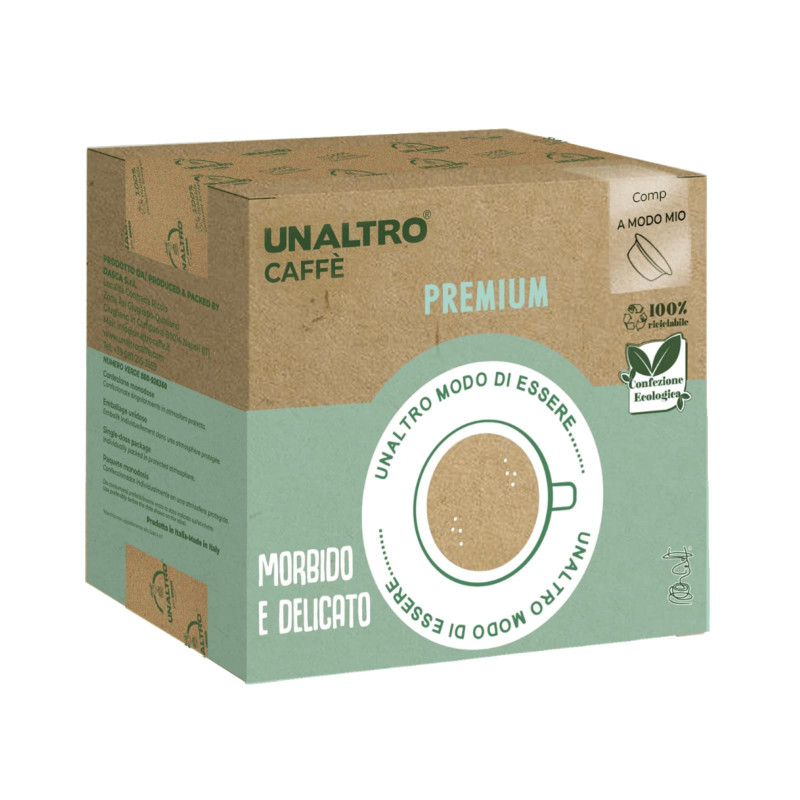 Caffè Unaltro - Premium - Capsule Compatibili Modo Mio - Morbido e Delicato - 50 Pezzi 