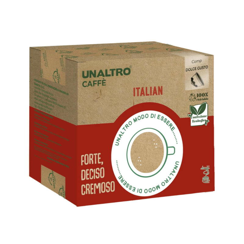 Caffè Unaltro - Italian - Capsule Compatibili Dolce Gusto - Forte, Deciso e Cremoso - 50 Pezzi