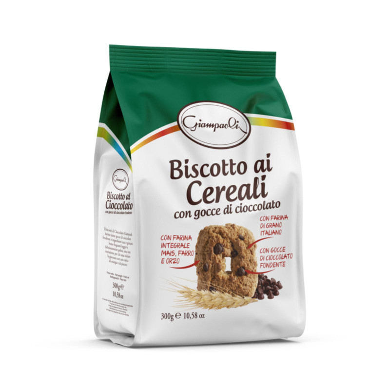Biscotti Giampaoli - Cereali Con Gocce di Cioccolato - 300 g